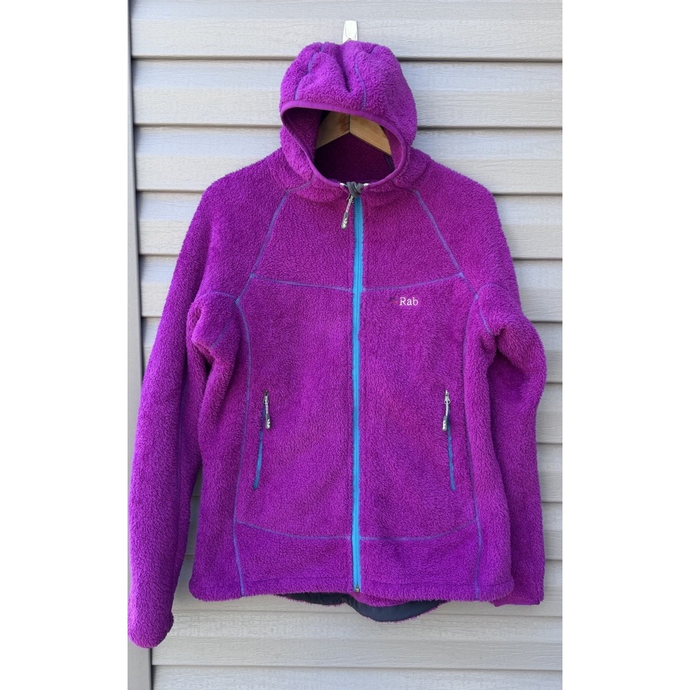 Rab Womens Boulder High Pile Fleece Hoodie Full Zip Jacket Polartec - XL